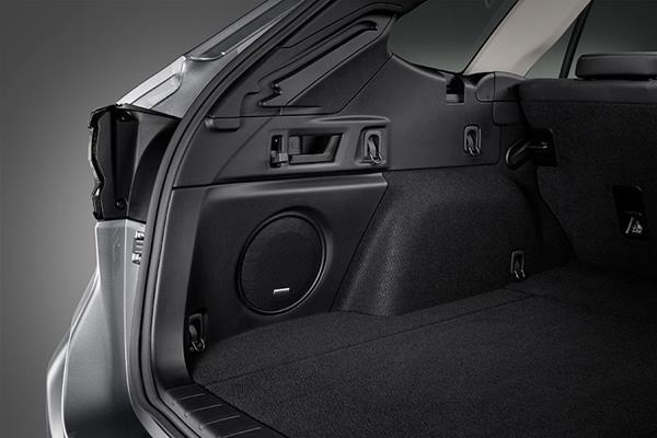 Harman/Kardon garsiakalbis, integruotas į Subaru bagažo skyrių.